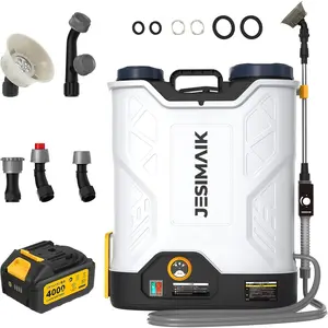 JESIMAIK Battery Powered Backpack Sprayer 4.8 Gallon, 4.0Ah Battery Electric Backpack Sprayer with Telescopic Wand & 5 Nozzles, 120 PSI Handle-Mounted Adjustable Pressure for Weed Lawn Garden
