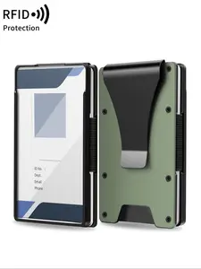 Men's Minimalist RFID Blocking Wallet, Casual Plain Color Card Holder, Ultra-thin Aluminum Metal Wallet, Tactical Carbon Fiber Wallet, Business Style Wallet