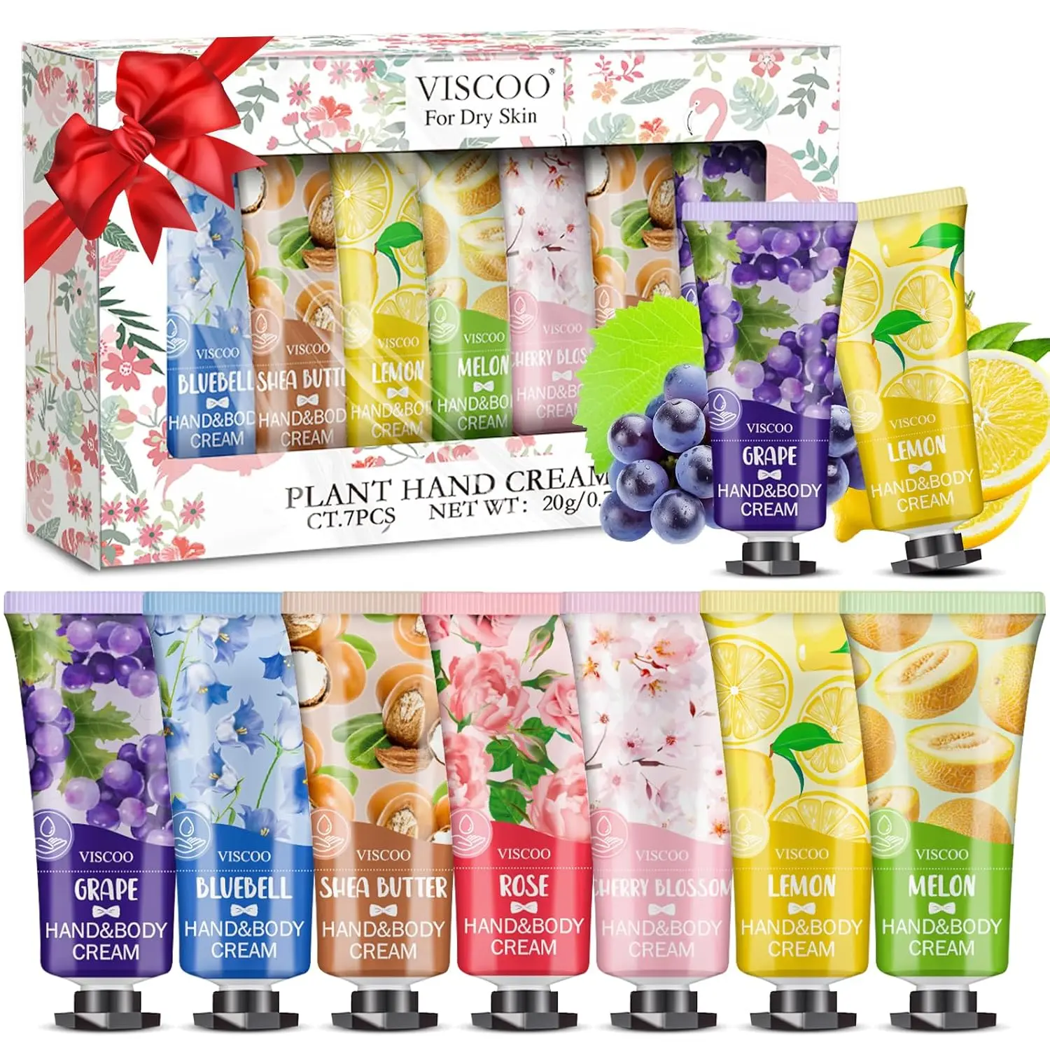 VISCOO 7 Pack Hand Cream Gifts Set for Women, Teacher Appreciation Gift | Small Teacher Gifts, Moisturizing Mini Hand Lotion Travel Size for Dry Cracked Hands, Birthday Gift