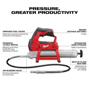 Milwaukee M12 12V Lithium-Ion Cordless Grease Gun (Tool-Only)
