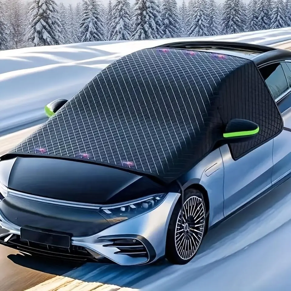 Universal Car Windshield Cover Oxford Fabric, Snow & Sun Protection, All-Seasons Use, Durable Anti-Wind & Snow Shield, Windscreen Shade Cover