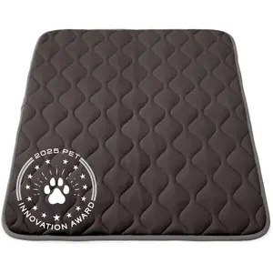 Washable Padded Crate Mats for Dogs | 41" x 28" Pad, Fits 42-inch Kennels | Leakproof,  Bottom, Plush Pet Beds (Gray)