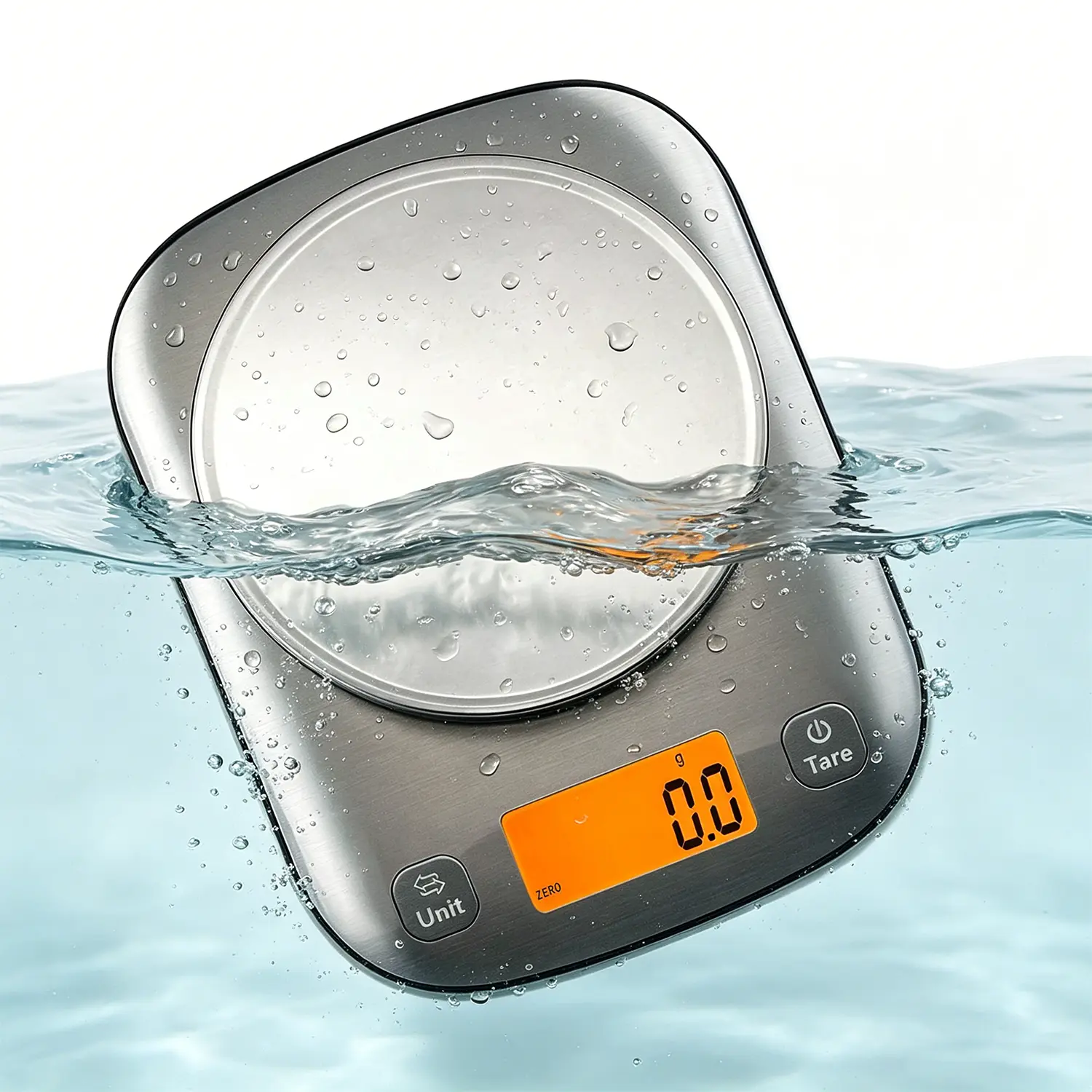 Waterproof Scale 5000/0.1g Digital Food Kitchen Scale Grams Oz ML 11lb 0.1g Stainless Steel Scale  Cooking Portion Control