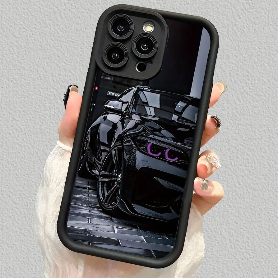 A Sleek And Innovative Sports Car Pattern Case for iPhone 17 16 Pro Max 15 Plus 14 13 12 11  Air XR XS Plus Shockproof Drop Protection Rugged Durable Silicone Cover Gifts for women men girls boys