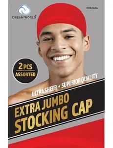 Dream Men Stocking Wave Cap Red 2pcs