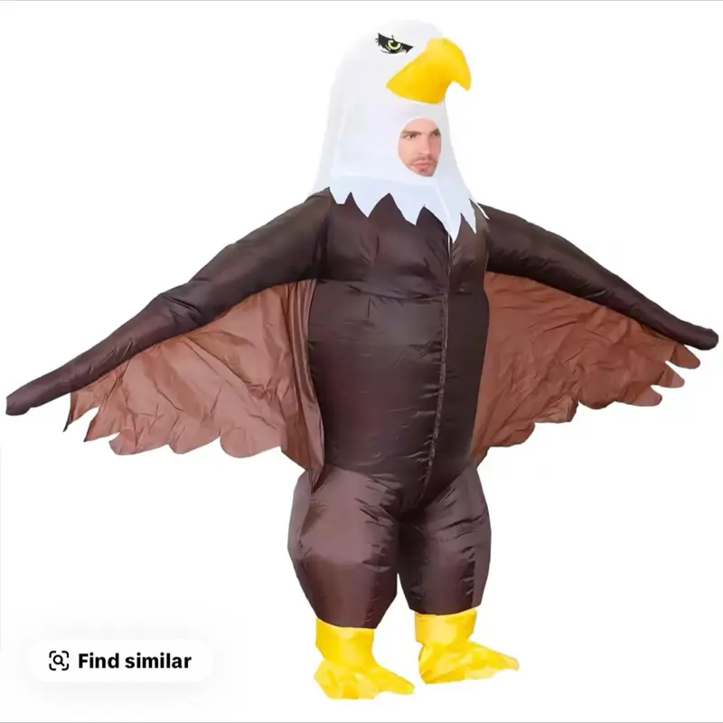 ￼ Inflatable Bald Eagle Costume for Adult Blow up Eagle Mascot Costume Outfit Funny Independence Day Parade Patriotic Costume Suit, Halloween, Usb