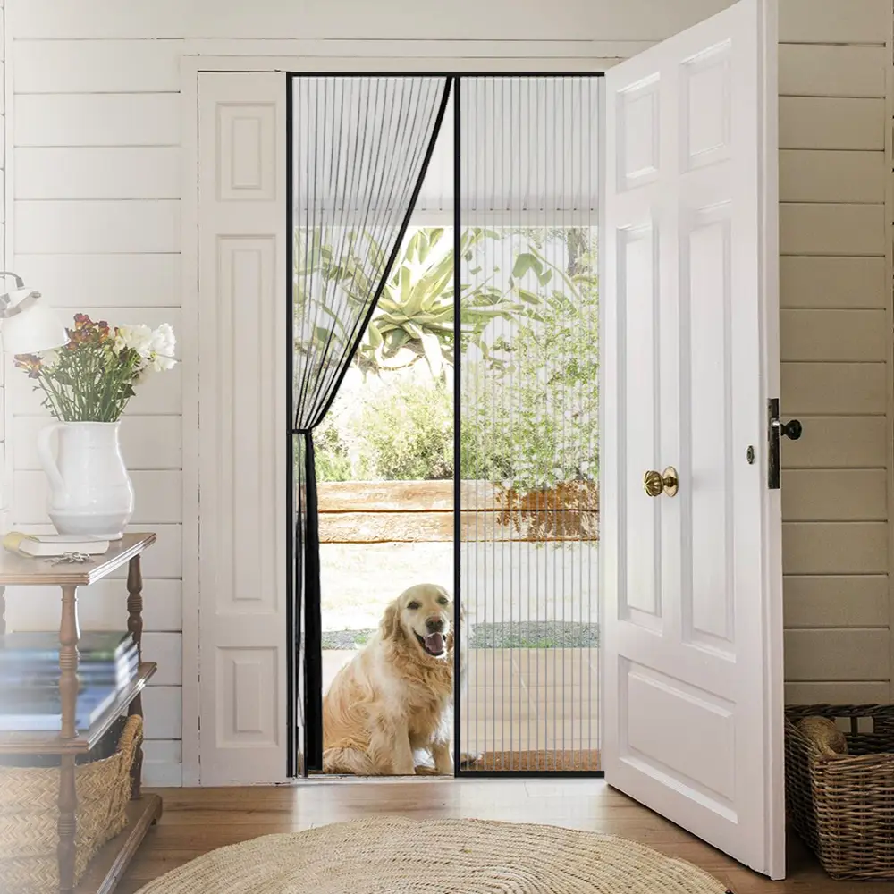 AIYYIPA Heavy-Duty Magnetic Screen Door with Storage Buckle- Self-Sealing, Hands-Free Mesh For Insect Protection, Pet Friendly, Durable Material, Bohemian Style, Hand Wash Only, Insect Barrier Door | Mesh Partition Door | Durable Mesh Curtain