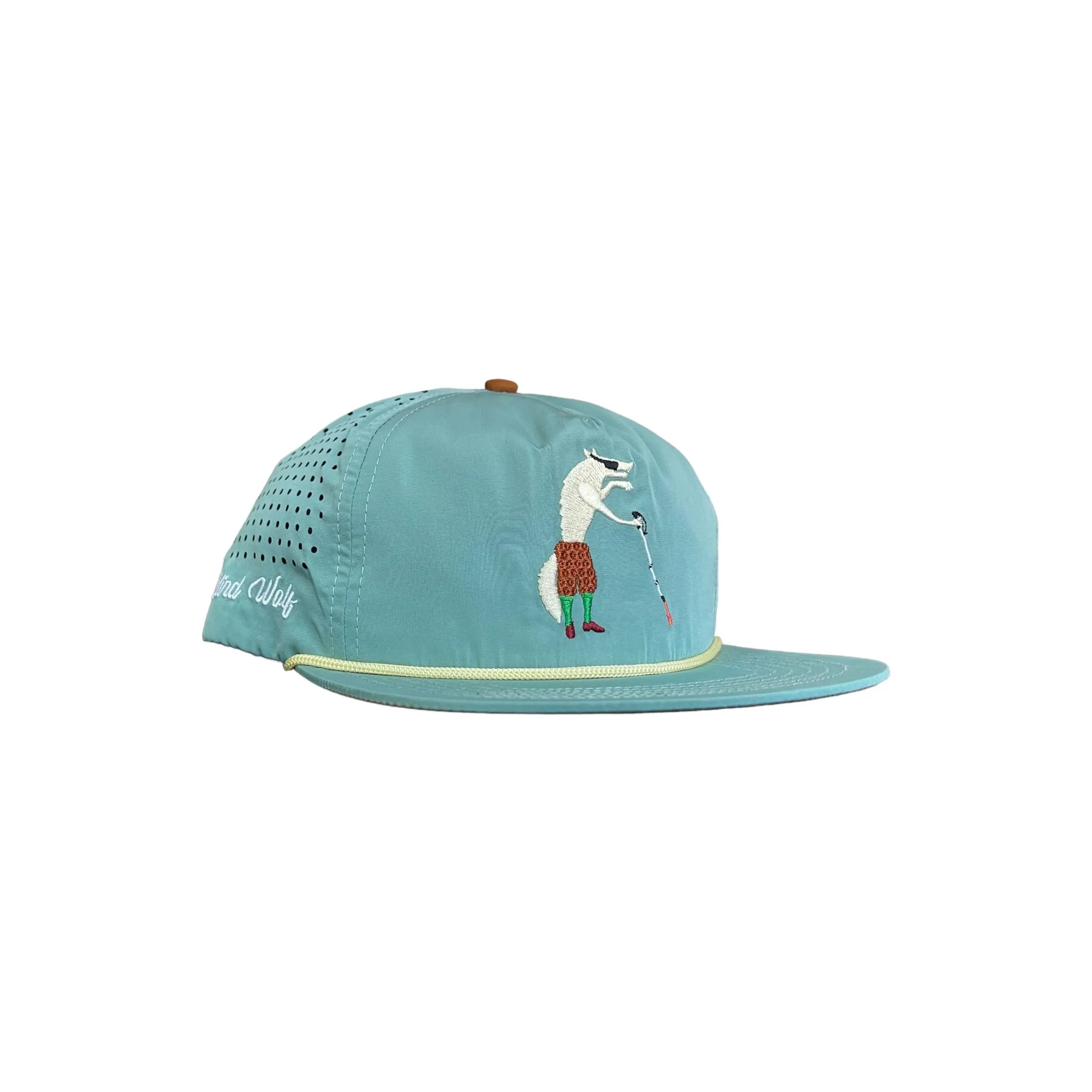 Staunch Tradition Blind Wolf Slate Blue Nylon Snapback Hat with Perf Hole and Hybrid Bill