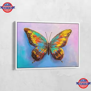 Colorful Butterfly Print, Butterfly Painting Poster, Butterfly Canvas, Moody Animal Print, Oil Painting, Large Wall Art, Trendy Wall Decor