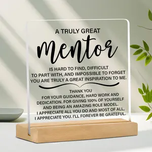 Acrylic Thank You Sign，grateful Gift for Men and Women，inspirational Mentor Decoration，transparent Desk Ornament