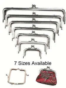 1PC Multiple Sizes Of Square Aluminum Clips Circular Clips Luggage Hardware Hinge Clips, Cloud Bag Brackets Woven Bag Mouth Clips, Silver Bag Clips, DIY Coin Purse Clip Accessories, Replacement Suitcase Hinge, Replacement Parts For Travel Bag Repair