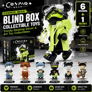COSMOS Bear OOTD Blind Box Collectible Figure, Cute Kawaii Designer Art Toy for Women Men Teens, Trendy Backpack Hanging Decor, Desk Accessories & Emotional Support Display Toy