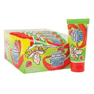 Warheads Watermelon Sour Squeeze Candy 12 ct. - Sour Smooth Slightly Thick Liquid Gel with Watermelon Flavor - 12 Count Pack Sweet Snack