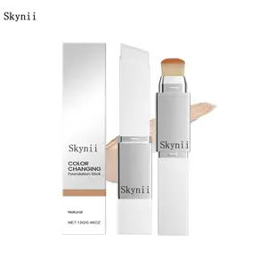 Skynii Blanc Cover Cream Stick V - Color Changing Foundation Stick with Volufiline - Hydrating Concealer Base Makeup, Dual-Ended with Built-in Brush, Portable for Daily Use (Natural)