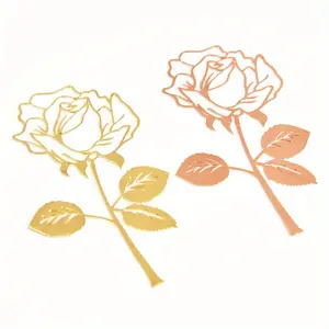1PC creative leaf vein rose metal bookmark, Chinese style DIY set office gift stationery supplies