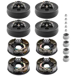 VEVOR Electric Trailer Brake Kit, 12.25x 3.375 Inch, 1 Pair Self-Adjusting Electric Brakes Kit for 8000 lbs Trailer Axle, Backing Plates for Braking System Part Replacement, Fit for Trailers, RVsVEVOR Super Brand Day