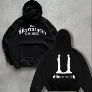 G.D. Übermensch Graphic Hoodie, EST 2025 Inspirational Design, Philosophy Streetwear, Unisex Menswear Womenswear Hoodie, Modern Urban Fashion