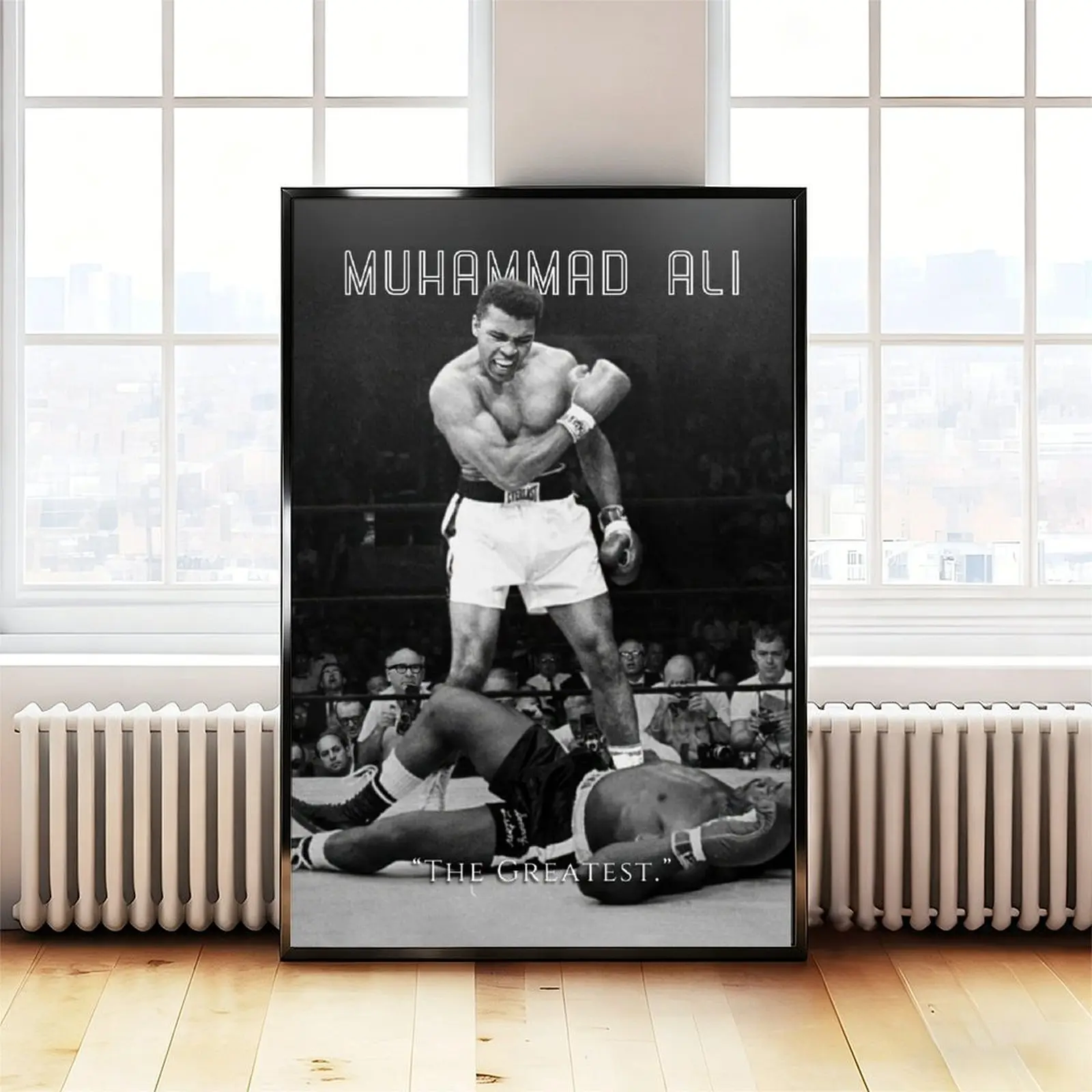 Boxing poster The Greatest Knockout Poster, Historic Boxing Match Black and White Photograph Print, Iconic Sports Moment Wall Art,Sports and Gym Artwork