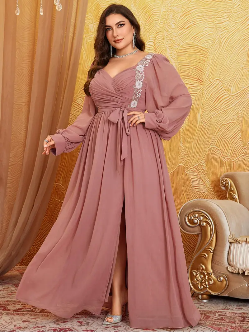 long sleeve long prom dresses Long Sleeves Prom Dresses Princess Tulle Beaded main image 0