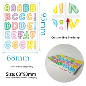 5 Pack Kids Cartoon Colorful Alphabet Stickers, Waterproof Name Tags for Water Bottles and Lunch Boxes, Wholesale Bulk Purchase