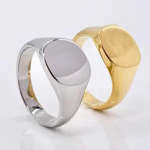 Minimalist Round signet ring, Geometric Minimalist Ring for men and women, Waterproof pinky ring