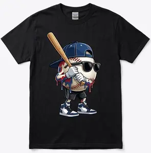 [MADE IN US] Baseball Drip for Boys Ice Cream Drip Baseball Sport Lover Shirt, Cool Baseball Character shirt, Dripping Baseball Graphic shirt, Streetwear Sports shirt for Baseball Fans and Game Day Outfit