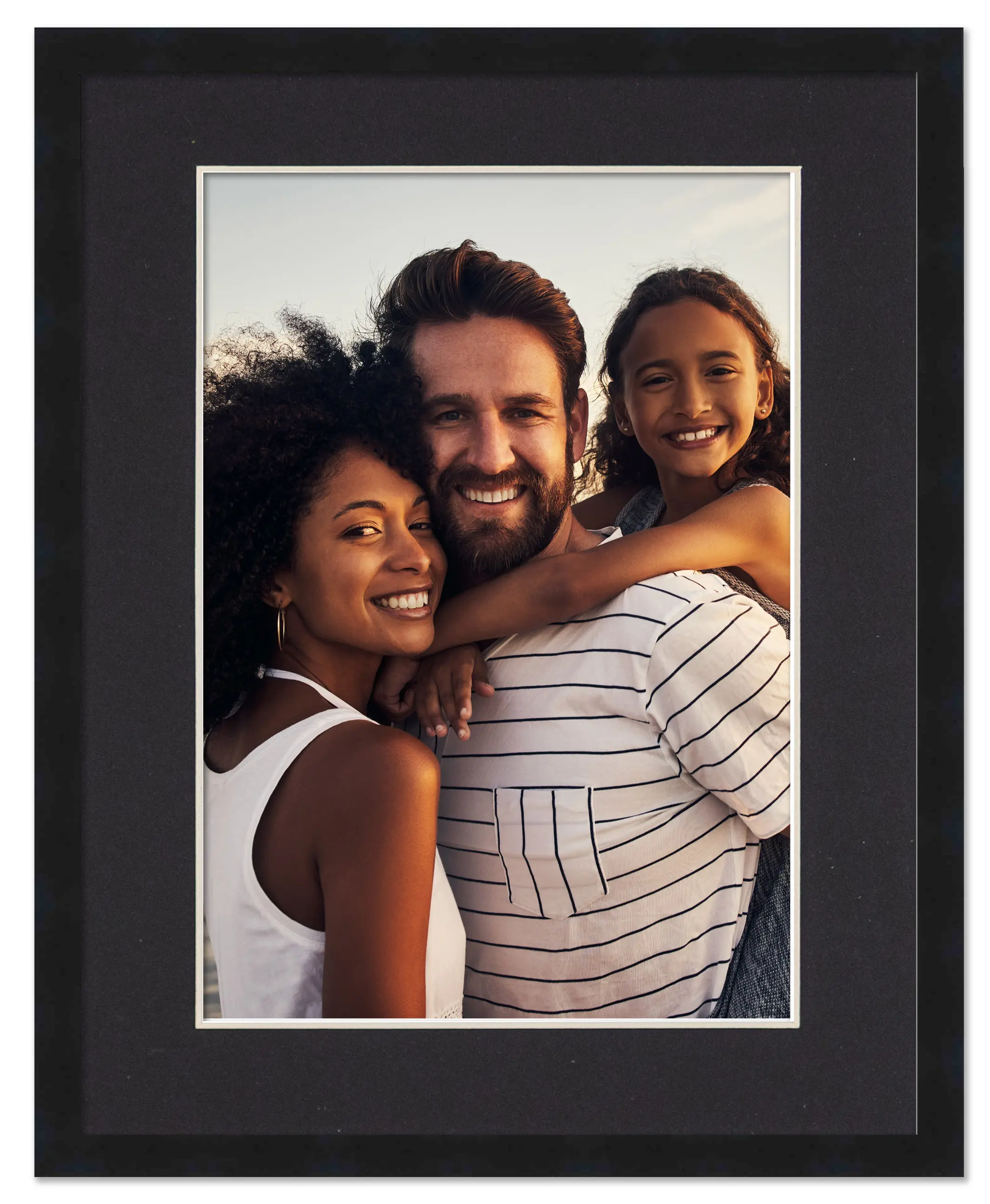 8x10 Frame with Mat - Black 10x12 Frame Wood Made to Display Print or Poster Measuring 8 x 10 Inches with Black Photo Mat