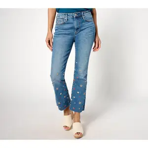 Driftwood Jeans Roxy Embroidered Kick Flare Jean - Prairie