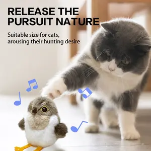 Pet Chasing Toy, Meowing Electric Bird Toy, Automatic Shaking and Flapping Wings Cat Toy, Attractive Pet Toy, Interactive Kitten Toy