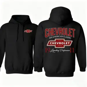 Vintage Chevrolet Hoodie, Classic 1911 Chevy Logo Graphic Hoodie, Retro American Car Sweatshirt, Street Racing Car Lover Hoodie Men and Women
