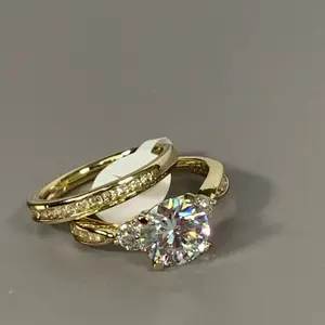 Forever Mine" 2-Piece Ring Set – 14K Gold Plated Solitaire Ring