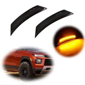 2pcs Smoked Amber LED Front Bumper Side Marker lamps Lights For 2021 2022 2023 2024 2025 Chevy Trailblazer,Replace OEM 42716023, 42716024