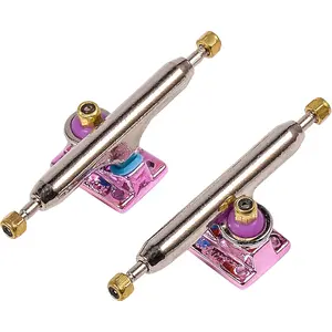 Fingerboard Trucks with Upgraded Urethane Bushings and Pivot Cup,34mm 32mm Width,Normal Kingpin (Pink, 34mm)