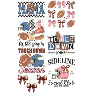 FOOTBALL (3) PREMADE GANGSHEET  - 22X36  DTF TRANSFERS - DIRECT TO FILM