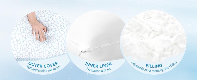 QUTOOL Luxury Cooling Memory Foam Pillows 2 Pack,Bed Pillows Set of 2,Adjustable Gel Pillow for Side Back Sleeper with Removable Cover, Valentine's Day Gifts, Decor Bedroom Accessories QUTOOL Luxury Cooling Memory Foam Pillows 2 Pack,Bed Pillows Set of 2,Adjustable Gel Pillow for Side Back Sleeper with Removable Cover, Valentine's Day Gifts, Decor Bedroom Accessories