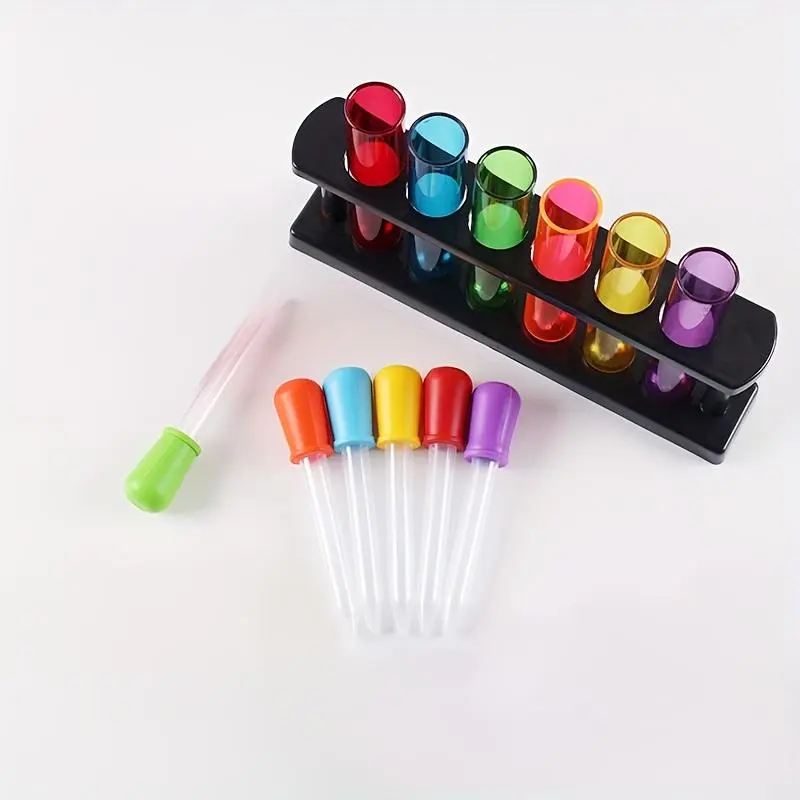 Science Experiment Kit, Colorful Test Tube & Dropper, Educational Scientific Sensory Learning Toy, Experiment Pack for Students, Visual Learning Tools, Handheld