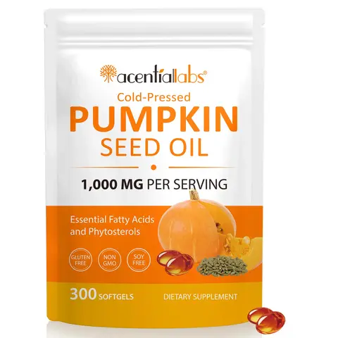 Pumpkin Seed Oil Capsules 3000mg with 4:1 Saw Palmetto (300 Softgels) - Cold Pressed Virgin High Potency Nutrient Rich Dietary Supplement for Adult Prostate Health, Hair Growth Vitamins, Urinary Support (100-Day Supply, Lab Verified, GMO-Free)