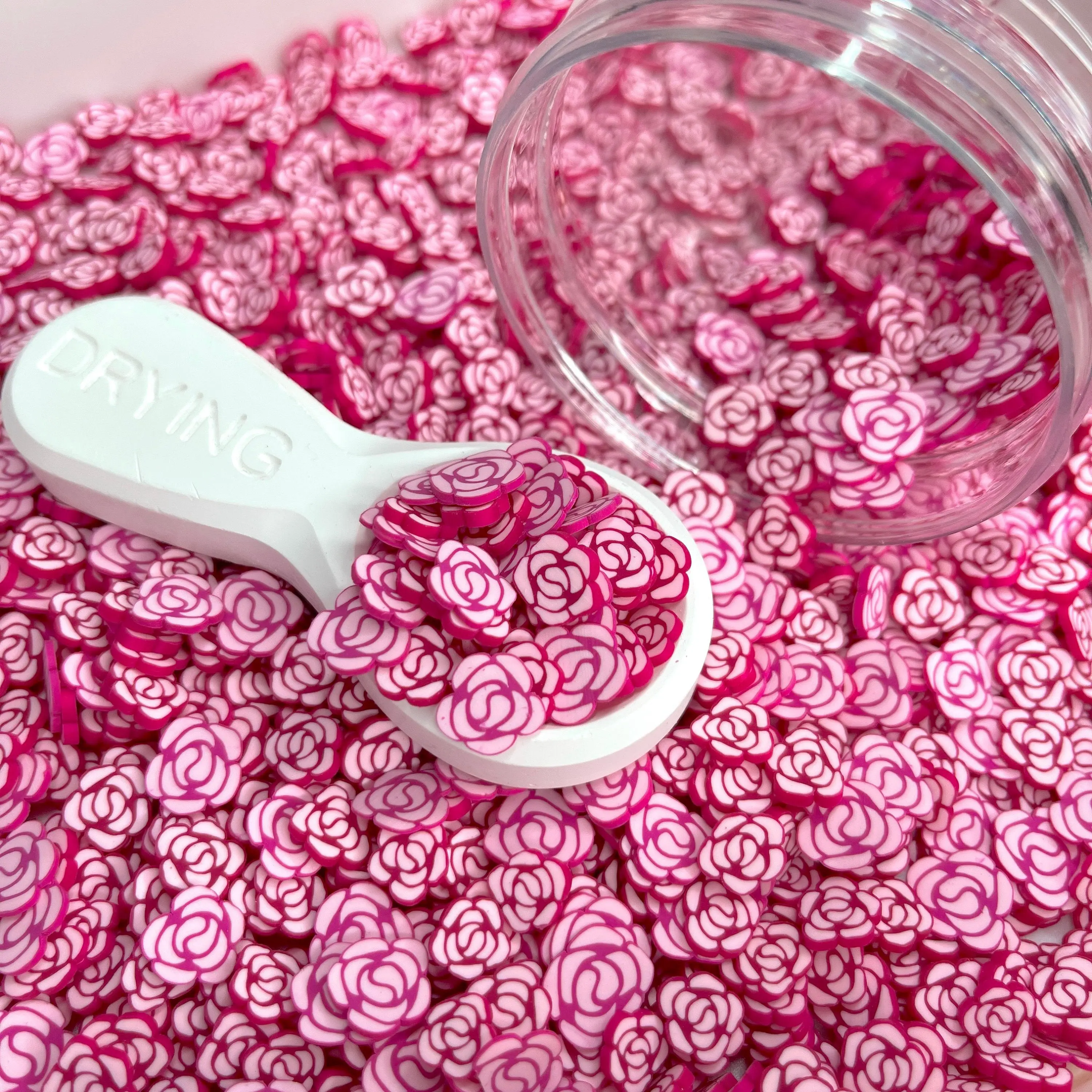10MM Fuchsia Rose, Floral Polymer Clay Sprinkle (NOT EDIBLE) D29-32