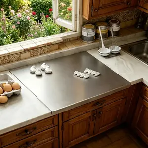 Stainless Steel Pastry Board, Turns Countertop Into Prep Zone, Effortless Dough Making & Food Prep, No More Mess