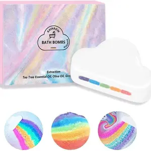Rainbow Cloud Bath Salt Balls, Bath Bomb, Moisturizing Bubble Bath, Soothing Body Wash, Perfect Gift Choice, Relaxing Bath Experience
