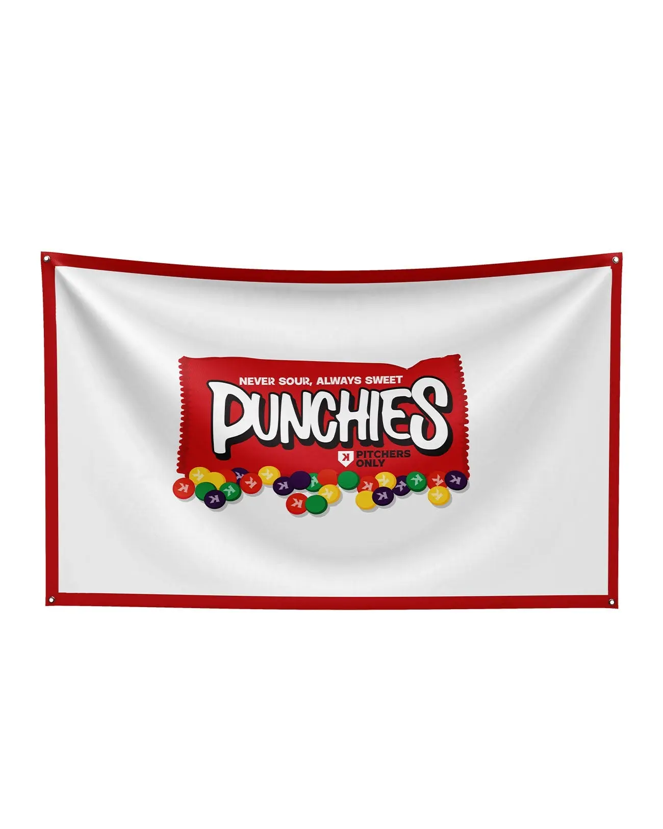 PITCHERS ONLY Punchies 3x5 Flag Banner for Bedroom Dorm Room Mancave - Baseball