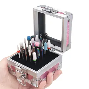 Nail Art Tool Storage Box, 1 Box 25 Holes Nail Art Tool Storage Case, Portable Nail Art Tool Organizer, Desktop Makeup Tool Display Box