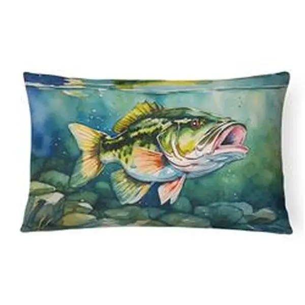 16 x 12 in. Unisex Largemouth Bass Throw Pillow