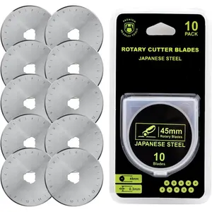 45mm Rotary Cutter Blades 10 Pack Replacement Rotary Blade for Arts Crafts Quilting Scrapbooking Sewing Sharp and Durable