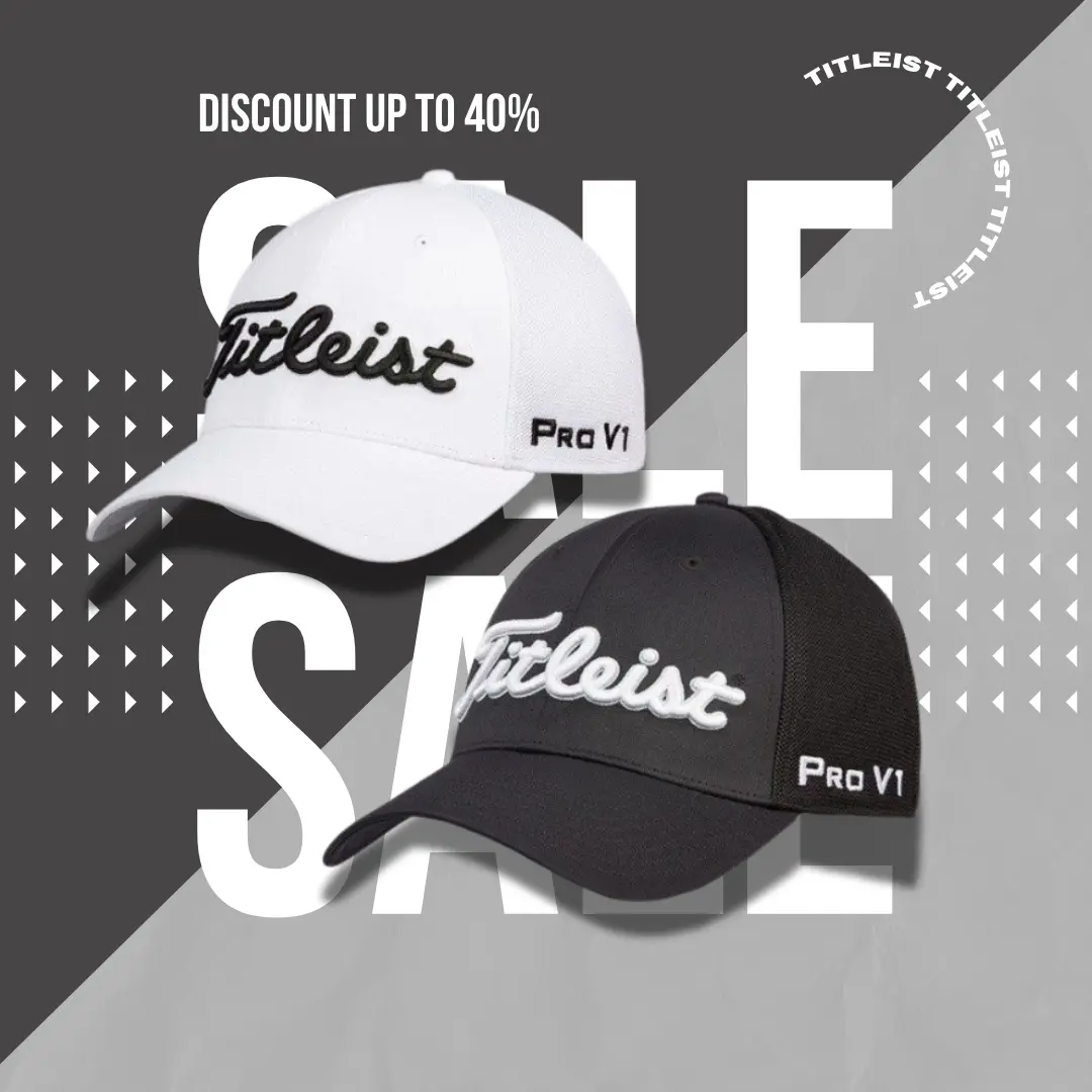 2 Pack Titleist Tour Performance Golf Hat - Black/White