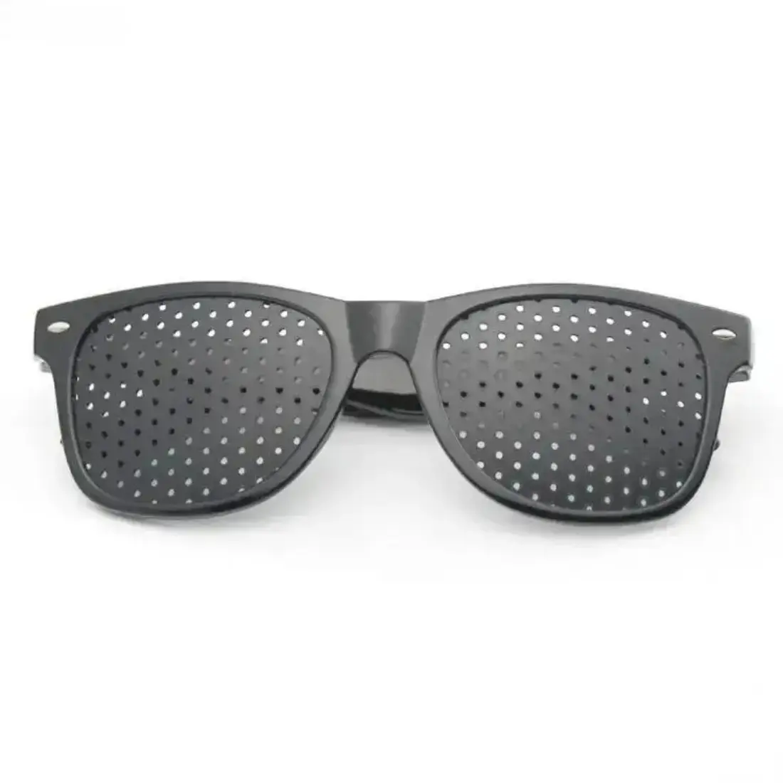 Pinhole Glasses for Eye Exercise & Vision Improvement, Lightweight Black Frame, Reduce Eye Strain, Improve Focus for Reading, Screen Time, Office Work, Studying, Gaming, Daily Eye Care