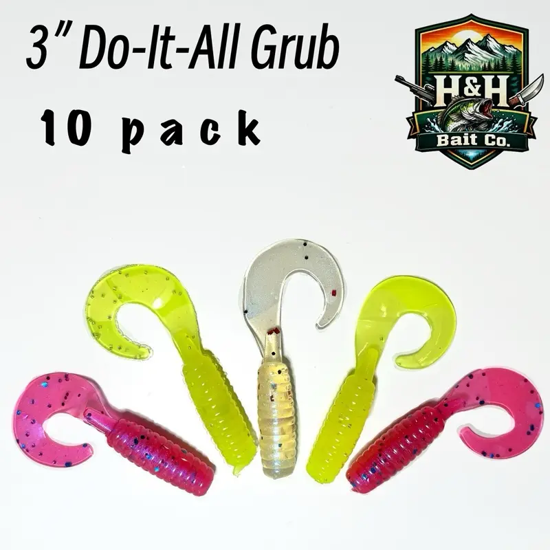 10-Pack 3-inch Do-It-All Grub Soft Plastic Bait