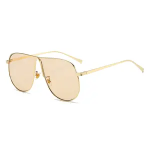 2026 Luxury Metallic Frame Pilot Sunglasses UV400 Protection Euro Style Women's Viral Sunglasses