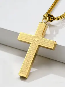 High-Quality Anti-Allergy Stainless Steel Cross Pendant Necklace, Cross Necklaces, Unisex Prayer Jewelry, Hypoallergenic Jewelry, Perfect Gift for Friends, Son, Daughter, Christmas, Graduation, Birthday, Valentine's Day