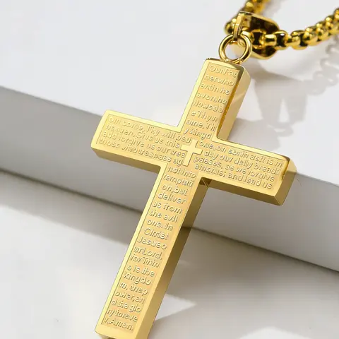 High-Quality Anti-Allergy Stainless Steel Cross Pendant Necklace, Cross Necklaces, Unisex Prayer Jewelry, Hypoallergenic Jewelry, Perfect Gift for Friends, Son, Daughter, Christmas, Graduation, Birthday, Valentine's Day